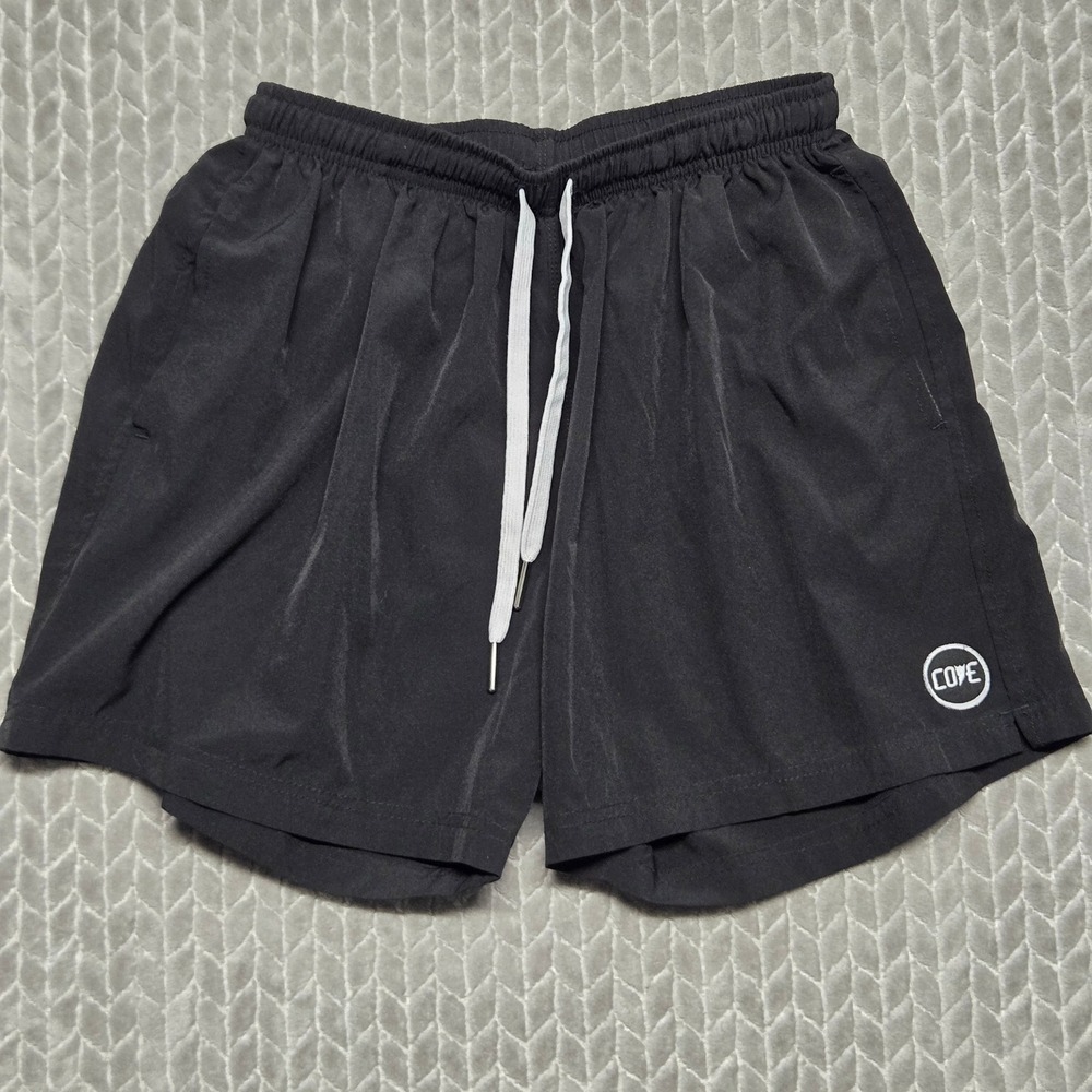 Cove USA Mens Recycled Polyester Spandex Athletic Shorts Black Size 34